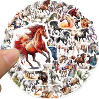 60pcs Watercolor Animal Horse Cartoon Stickers Creative Aesthetic Graffiti Decals DIY Scrapbook Notebook Phone Sticker Kids Toy