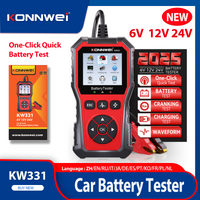 2026 KONNWEI KW331 Car Battery Tester 6V-12V-24V 100-2000 CCA Cranking Charging Circut voltage waveform Analyzer Battery Tools