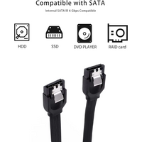 SATA III Cable for SSD HDD Data 6Gbps Straight Angle Sata Data Cable Sata 3 Cable for SATA Hard Drive CD Driver, CD Writer Black