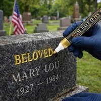 Professional Gold Tombstone Marker Pen Waterproof Weather-Resistant Paint Pen for Restoring Stone Monument Granite Marble