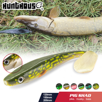 Hunthouse Pro Pike Fishing Lure 120mm/150mm/200mm Paint Printing Lure Paddle Tail Shad Silicone Souple Leurre Natural Musky