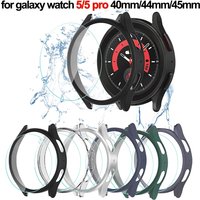 Cover+Tempered Glass for Samsung Galaxy Watch 5/5 Pro 45mm Waterproof Screen Protector PC Case for Galaxy Watch 5 40mm 44mm
