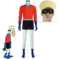 Mermaid Man Cosplay Costume Barnacle Outfit Set Sponge bob Superhero Cosplay Adult Men's Funny costumes For Halloween Suit image 4