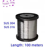 100m Length 304 316 Stainless Steel Strand Medium Hard fine Wire Soft Single Wire 0.1~0.8mm Custom and wholesale