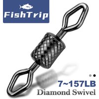 FishTrip Rolling Swivel with Diamond Eye High Strength Fishing Swivels Saltwater Swivels Eliminate Line Twist