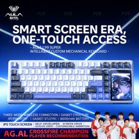 AULA L99 IPS Touch Screen Mechanical Keyboard Intelligent Screen 3 Mode Connection 8000mAh Keyboard for E-sports Gaming Computer