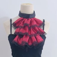 Court Detachable Lace Ruffle Fake Collar Layered Neck Collar Party Dress Decorative Neckwear Cosplay Props Accessory