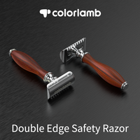 Colorlamb Wooden Handle Safety Razor for Men 11CM Double Edge 75g Classic Manual Barber Razor