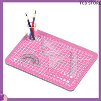 1Set 1:12 Miniature Cutting Mat Ruler Pencil Pen Holder Set Dollhouse Decor