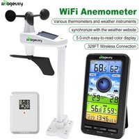 WiFi Anemometer Weather Station - Smart Wireless Wind Speed/Direction Sensor Indoor/Outdoor Thermometer Hygrometer with Online