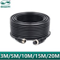 GreenYi 4-pin aviation 3M 5M 10M 15M 20M extension video cable for truck bus monitor camera connection