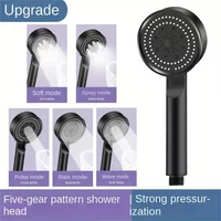 5 Modes Pressure Boost Shower Head Multifunction Adjustable Large Water Yield Shower Nozzle Massage Shower Bathroom Accessories