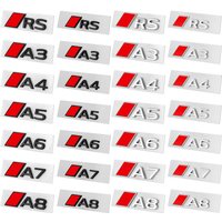 3D Aluminium Emblem Letter Car Body Trunk Badge Sticker Emblem Decoration For Audi RS A3 A4 A5 A6 A7 A8 Auto Accessories Styling