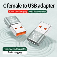 120W USB 3.1 To Type C Adapter Fast Charging USB C Female To USB OTG Converter Connector For Macbook iPad Huawei Xiaomi Samsung