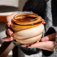 2pcs 250ml Creative Glass Cup Heat-resistant Wave Cup Beer Juice Ice Coffee Cups Cocktail Fruit Glass Coffee Mug Drinkware