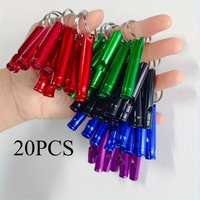 20pcs Aluminum Emergency Whistle for Camping Hiking Travel Survival Gear - Loud Sound Sports Coaches & Dog Training Whistle