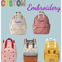 Custom Embroidered / Standard 2 choices Personalized,Cute cartoon, heart quilting, casual backpack, back-to-school season gift
