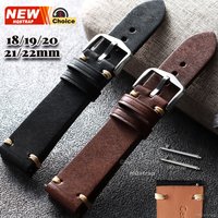 18mm 19mm 20mm 21mm 22mm Quick Release Watch Band Universal Wrist Bracelet Women Men Belt Leather Watchbands Smartwatch Strap