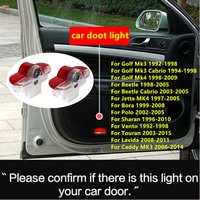 2Pcs LED Projector Lamp Car Door Step Lights Accessory For VW Golf 3 4 Beetle Jetta MK4 Bora Sharan Touran Lavida Caddy MK3 Polo