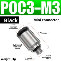 POC Mini Pneumatic Quick Fitting Tube Hose 3mm 4mm 5mm 6mm Male Thread M3 M4 M5 M6 PC3-M4 PC4-M5 PC5-M5 PC6-M6