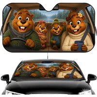 Animal Beaver Sun Visor Car Windshield Sun Visor - Foldable Universal Fit UV Block Heat Insulation Sunshade