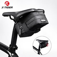 X-TIGER Mini Bicycle Saddle Bag Portable Waterproof Reflective MTB Road Bicycle Storage Bag Tail Light Bag Bike Accessories