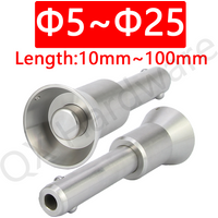 QX122 All Stainless Steel Quick Release Ball Lock Pin Handle Spring Detent Pin Recessed Button Dia 5/6/8/10/12/14/16/20/25mm