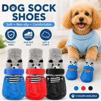 Autumn Winter Pet Dog Shoes Sock Waterproof Cats Dogs Rubber Socks Non-slip Dog Rain Snow Boots Socks Dogs Knitting Warm Sock