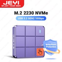JEYI 2230 M.2 NVMe-Gehäuse mit Touch-Steuerung, USB3.2 GEN2 10 Gbit/s PCIe SSD-Gehäuse mit Schreib-/Lese-Schutz, unterstützt UASP TRIM
