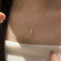 ANENJERY Water Droplet Zircon Pendant Necklace For Women Simple Temperament Versatile Jewelry Gifts Wholesale