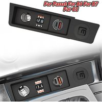 Ładowarka samochodowa USB z szybkim ładowaniem do Passata B6 B7 07-16 i CC 10-18, czarna, zamienna, ABS, elektronika samochodowa.