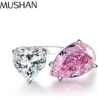 MuShan Designer Jewelry 925 Sterling Silver Ring Zircon 7A Emerald Anniversary for Girls 18K Real Gold Plated Fine Jewelry Rings