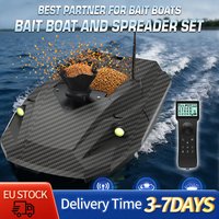 LOKEEVAN GPS-Köderboot D50B mit Ferngesteuertem Köderauswerfer, 12V Leistungsstarkem Zugnetz, Schlepphaken, GPS+Beidou-Satelliten-Dual-Positionierungssystem, Doppelbatterien 15600 mAh, mit