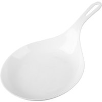 White Korean Handheld Large Spoon Tray with Handle, Multipurpose Fries Fried Chicken Snack Plate Fruit Dessert Cake Platter