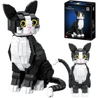 801PCS Animal Model Tuxedo Cat Building Blocks Cute Cartoon Kitty Assemble Brick Educational Toy Gift For Kid Boy Adult