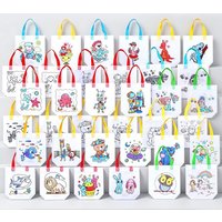 20Pcs Non-Woven Graffiti Bags Double-Sided DIY Painting Handbags for School Classroom Rewards Easter Party Favors Gift Bags ZSY