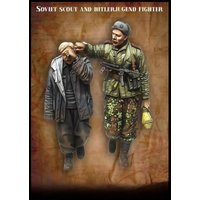 1/35 resin figure unpainted model kit, Soviet reconnaissance soldier and captured German child , unassembled and unpainted GK