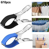 6/30PCS Stainless Steel Pool Cover Clips With Plastic Handles Windproof Scratch-Resistant Spring Clips Organization Tools