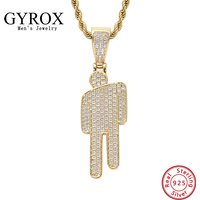 Hot-Selling Hip-Hop 925 Sterling Silver Billie Eilish-Style Tilted-Head Trendy Pendant With Moissanite Necklace