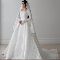 Elegant Lace Wedding Dresses with Long Sleeves A Line Princess Bride Dress for Church Bridal Gown vestidos de novia Customized