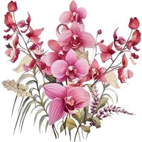 Orchid Flower Self-Adhesive Stickers, Bedroom Entryway Living Room Porch Home Decoration Wall Stickers