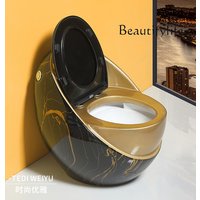 A New wood grain toilet stone grain toilet ceramic creative personality color egg toilet water saving large diameter ceramic