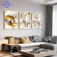 1PC/3PCS Gold line abstract art canvas painting Scandinavian minimalist poster painting modern living room home decor
