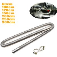 60-300cm Auto-Standheizungs-Auspuffrohr mit 2 Klemmen, Kraftstofftank-Auspuffschlauch aus Edelstahl für Dieselheizungen