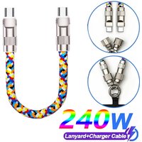 For Apple PD 27W USB C Fast Charger Cable For iPhone 14 13 12 11 Pro Max 8 Plus X Lanyard Type C Fast Charging Cable Accessories