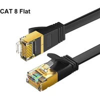 Cat 8 Ethernet Round Cable LAN Network Cat8 Rj45 Speed Network Cable 40Gbps Flat Cable 2000Mhz 26AWG For Router Pc Ps4 Tv Laptop