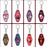 New Anime Hazbin Hotel Charlie Lucifer Vox Alastor Valentino Niffty Acrylic Keychain Cartoons Backpack Accessories Gift 6CM