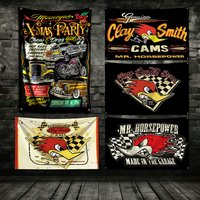 3x5 Ft Mr.Horsepower Clay Mooneyes Flag Polyester Digital Printing Banner for Garage Wall Art Out Door Decoration With Brass
