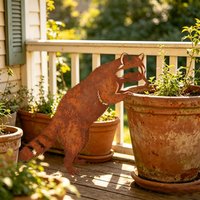 1Pc Wrought Iron Garden Statue, Outdoor Yard Decoration, Animal-Themed, Freestanding Lawn Ornament, Low-Maintenance Lawn Decoration, Natural-Shaped Decor, No Power Required, Ideal Gift for Garden