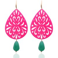 Fluoreszierende Farbe Trendy Heißer Verkauf Tropfen Ohrringe Harz Acryl Aushöhlen Charme Baumeln Ohr Frau Große Farben Brinco Schmuck